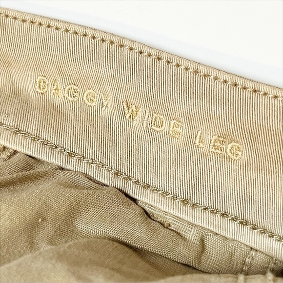 American Eagle NWT Baggy Wide Leg Khaki Pants 10 SHORT trousers high rise waist - Picture 7 of 12